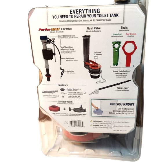 Fluidmaster Universal The Everything Tank/Toilet Repair Kit With Tools Included - Picture 12 of 16